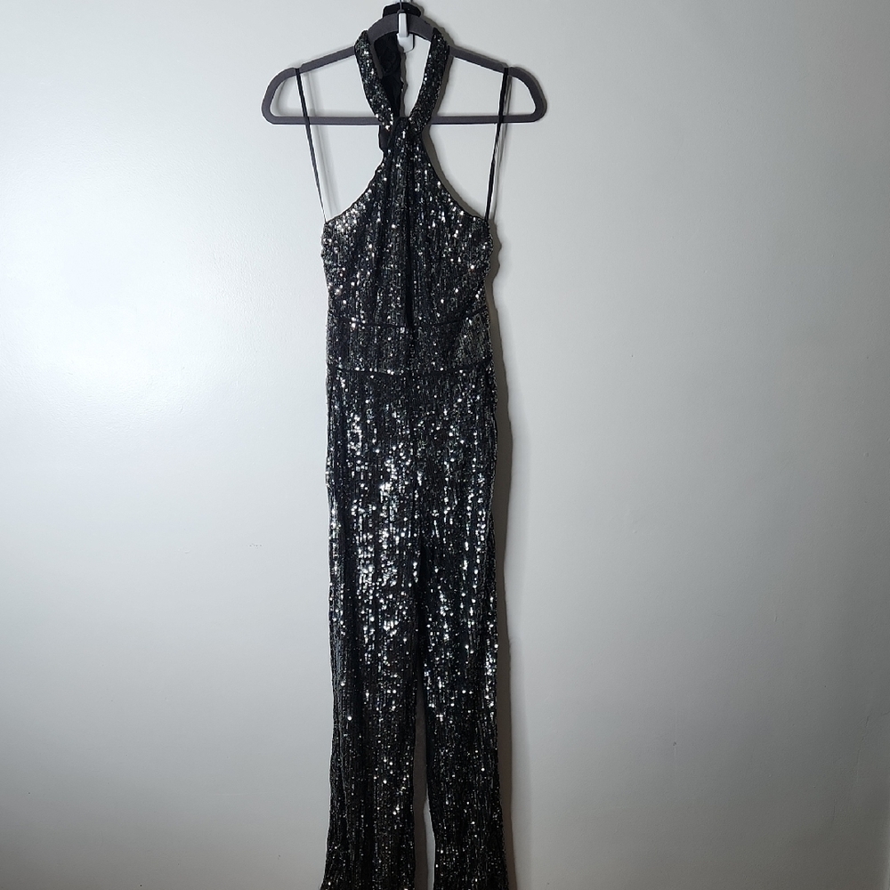 NEW/NWT Anthropologie Maeve Sequin Sparkly Jumpsuit s 2